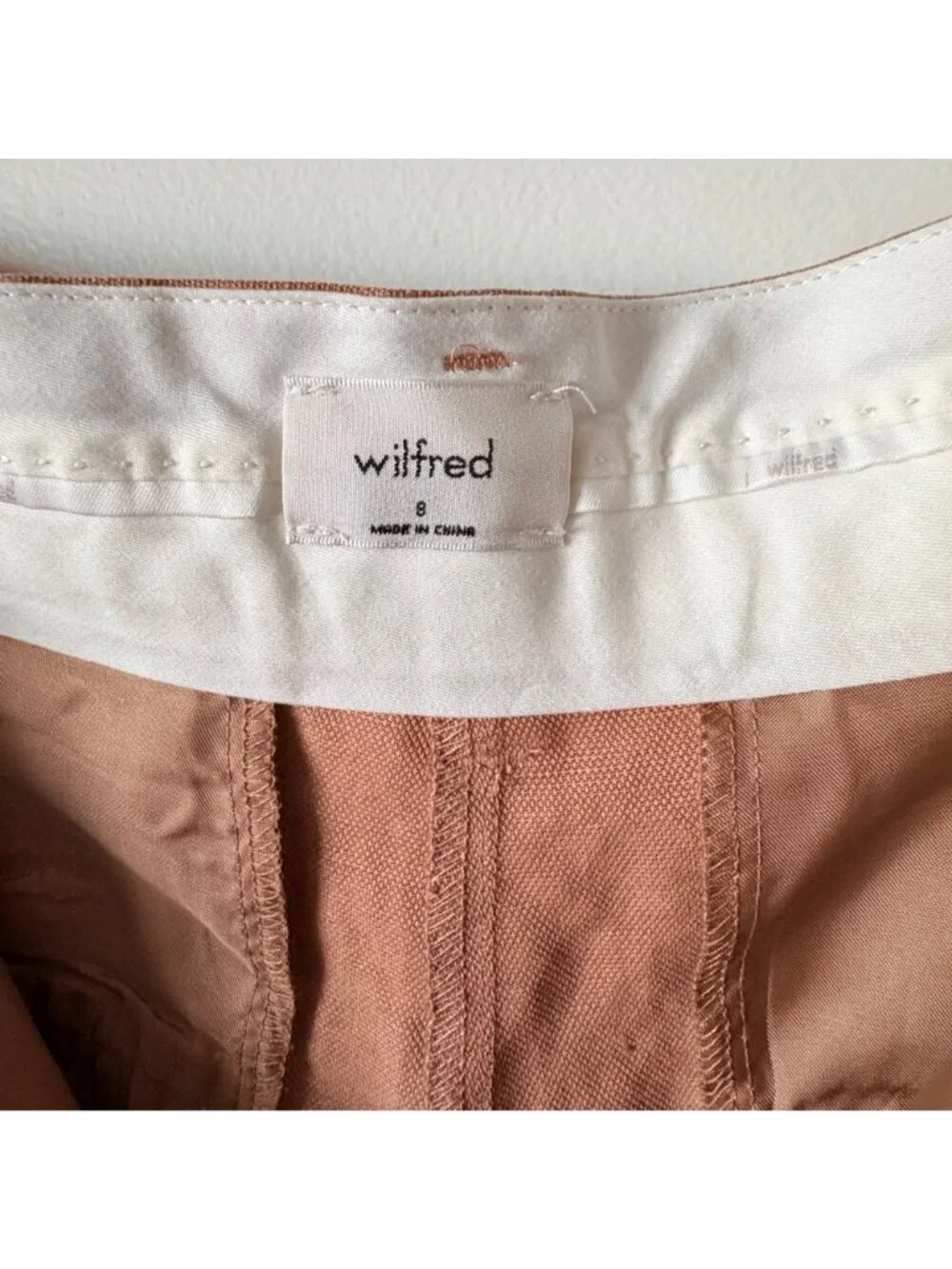 Wilfred The Effortless Pant Linen Blend Camel/Tan Size 8